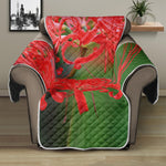 Red Japanese Amaryllis Print Recliner Protector