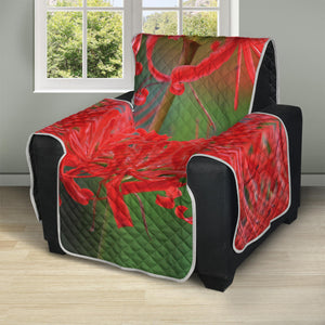 Red Japanese Amaryllis Print Recliner Protector