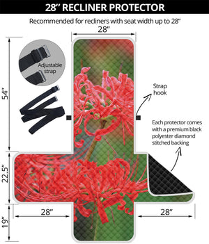 Red Japanese Amaryllis Print Recliner Protector
