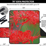 Red Japanese Amaryllis Print Sofa Protector