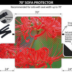 Red Japanese Amaryllis Print Sofa Protector