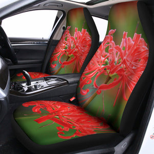 Red Japanese Amaryllis Print Universal Fit Car Seat Covers