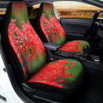 Red Japanese Amaryllis Print Universal Fit Car Seat Covers