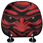 Red Japanese Demon Mask Print Car Headrest Covers