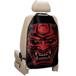 Red Japanese Demon Mask Print Car Seat Organizers
