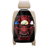 Red Japanese Demon Mask Print Car Seat Organizers
