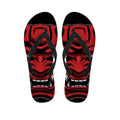 Red Japanese Demon Mask Print Flip Flops