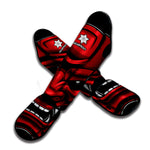 Red Japanese Demon Mask Print Muay Thai Shin Guard