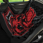 Red Japanese Demon Mask Print Pet Car Back Seat Cover