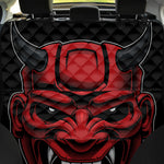 Red Japanese Demon Mask Print Pet Car Back Seat Cover