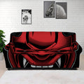 Red Japanese Demon Mask Print Sofa Cover