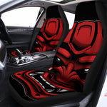 Red Japanese Demon Mask Print Universal Fit Car Seat Covers