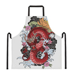 Red Japanese Dragon Tattoo Print Apron