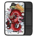 Red Japanese Dragon Tattoo Print Car Center Console Cover