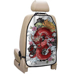 Red Japanese Dragon Tattoo Print Car Seat Organizers