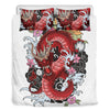 Red Japanese Dragon Tattoo Print Duvet Cover Bedding Set