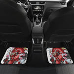 Red Japanese Dragon Tattoo Print Front and Back Car Floor Mats