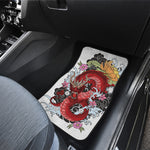 Red Japanese Dragon Tattoo Print Front and Back Car Floor Mats