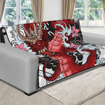 Red Japanese Dragon Tattoo Print Futon Protector