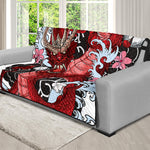 Red Japanese Dragon Tattoo Print Futon Protector