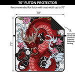 Red Japanese Dragon Tattoo Print Futon Protector