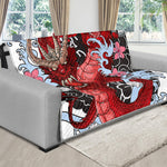 Red Japanese Dragon Tattoo Print Futon Protector