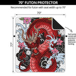 Red Japanese Dragon Tattoo Print Futon Protector