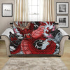 Red Japanese Dragon Tattoo Print Loveseat Protector