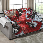 Red Japanese Dragon Tattoo Print Loveseat Protector