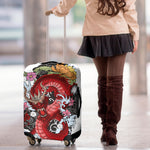 Red Japanese Dragon Tattoo Print Luggage Cover