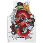 Red Japanese Dragon Tattoo Print Men's Tank Top