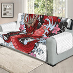 Red Japanese Dragon Tattoo Print Oversized Sofa Protector