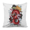 Red Japanese Dragon Tattoo Print Pillow Cover