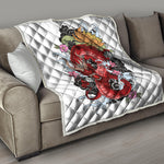 Red Japanese Dragon Tattoo Print Quilt