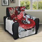 Red Japanese Dragon Tattoo Print Recliner Protector