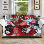 Red Japanese Dragon Tattoo Print Sofa Protector