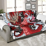 Red Japanese Dragon Tattoo Print Sofa Protector