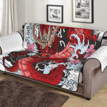 Red Japanese Dragon Tattoo Print Sofa Protector