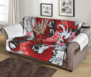 Red Japanese Dragon Tattoo Print Sofa Protector