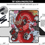 Red Japanese Dragon Tattoo Print Sofa Protector