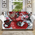 Red Japanese Dragon Tattoo Print Sofa Protector