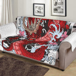 Red Japanese Dragon Tattoo Print Sofa Protector