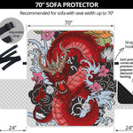 Red Japanese Dragon Tattoo Print Sofa Protector