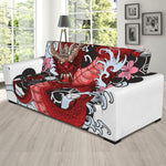 Red Japanese Dragon Tattoo Print Sofa Slipcover