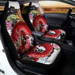 Red Japanese Dragon Tattoo Print Universal Fit Car Seat Covers