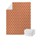 Red Japanese Flower Pattern Print Blanket