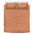 Red Japanese Flower Pattern Print Duvet Cover Bedding Set