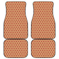 Red Japanese Flower Pattern Print Front and Back Car Floor Mats