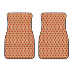 Red Japanese Flower Pattern Print Front Car Floor Mats