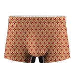 Red Japanese Flower Pattern Print Men's Boxer Briefs